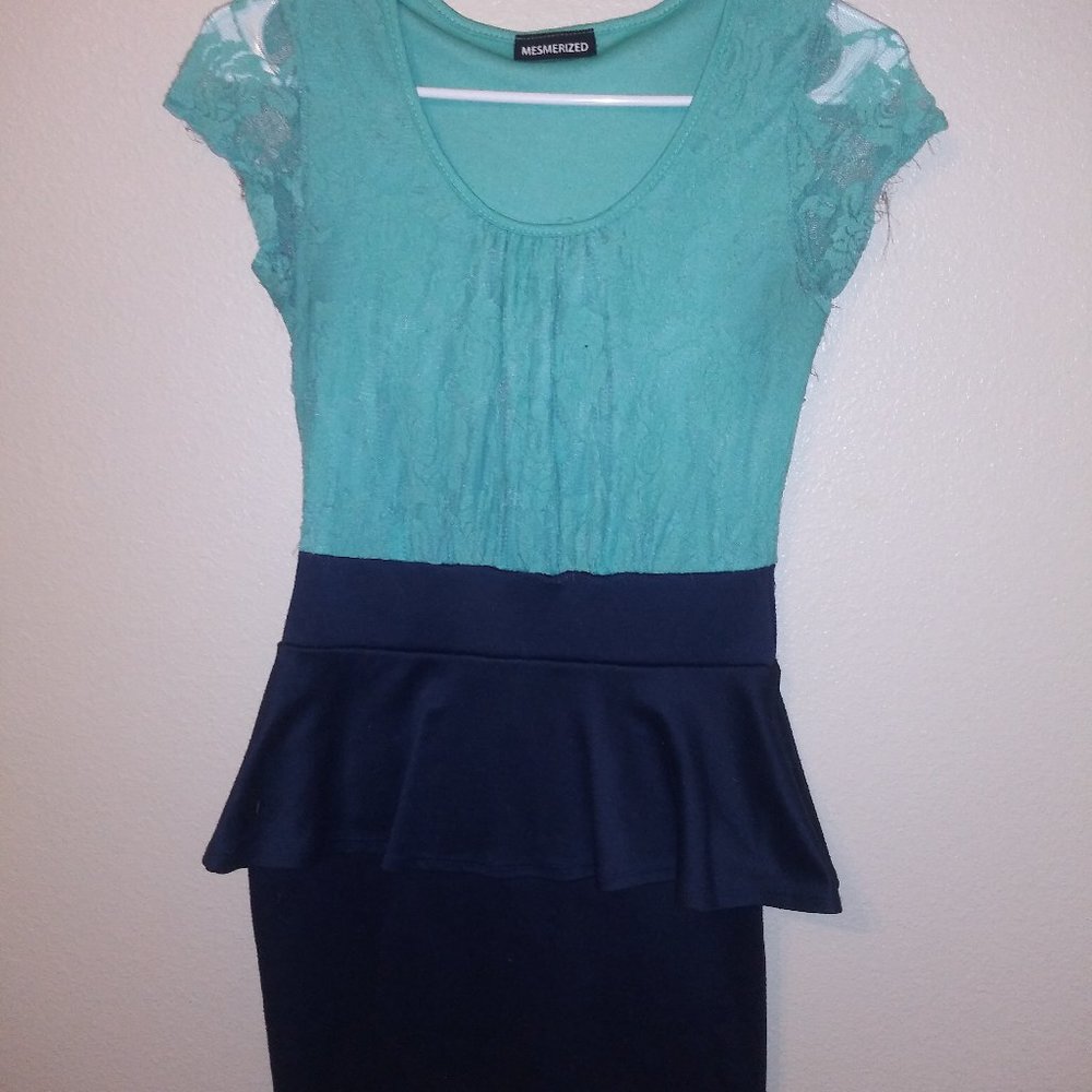 Teal/Navy Interview Dress
